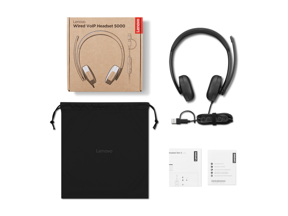 Lenovo Wired VoIP Headset 5000 |3Y